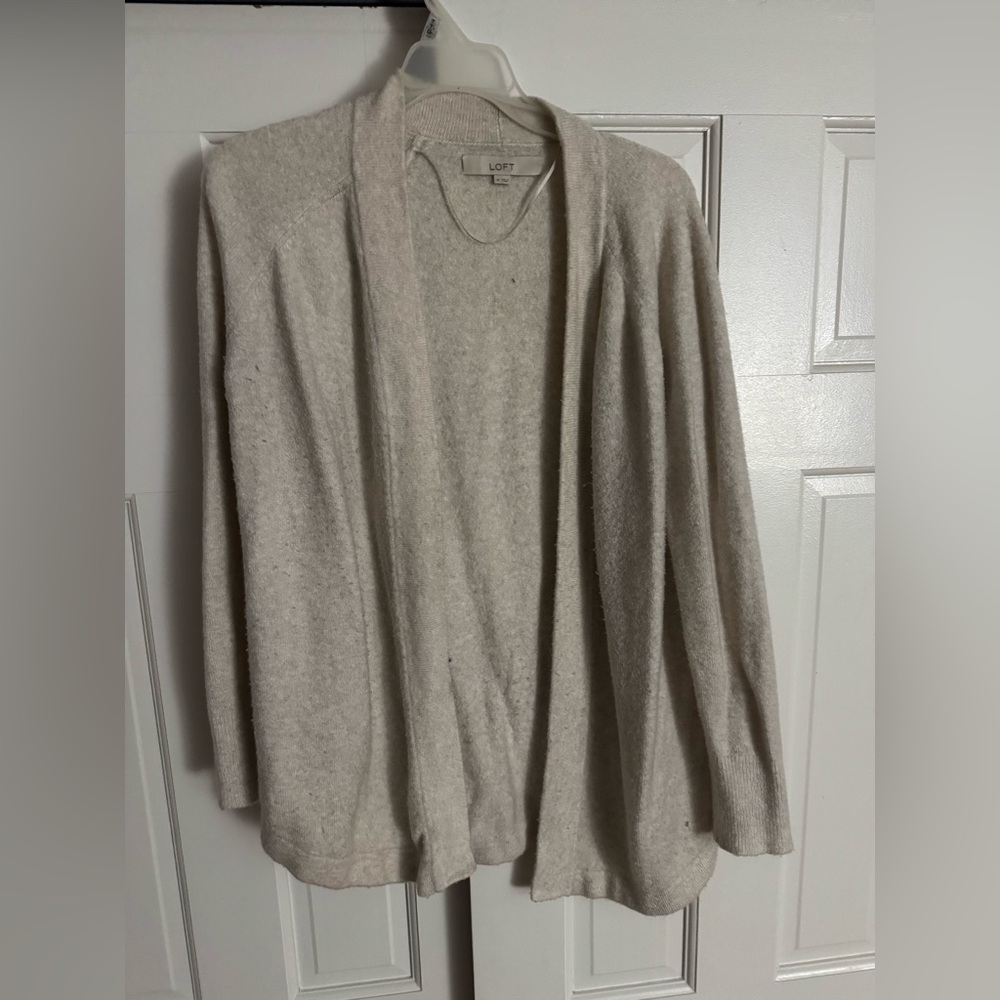 LOFT Women's Soft Cream Cardigan